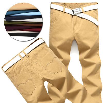 Calças de comprimento Calças de moda Estilo de alongamento de algodão Calças de cintura média Para homem