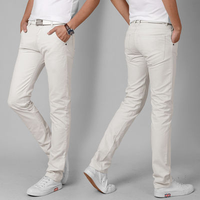 Calças de comprimento Calças de moda Estilo de alongamento de algodão Calças de cintura média Para homem