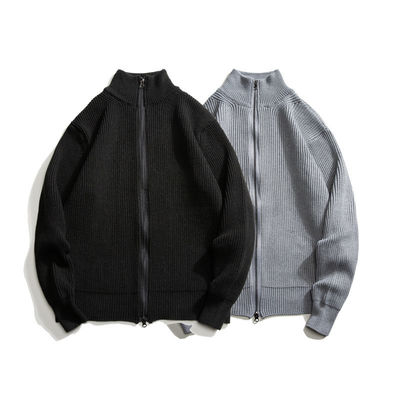 Cardigan com fecho de fechadura Suéter de tricô com 100% de poliéster na primavera