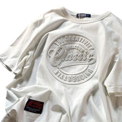 T-Shirt de Homem Vintage de Design Personalizado Impressão Puff 3D Respirável Fibra de Poliéster de 180 gramas