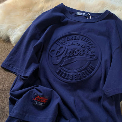 T-Shirt de Homem Vintage de Design Personalizado Impressão Puff 3D Respirável Fibra de Poliéster de 180 gramas