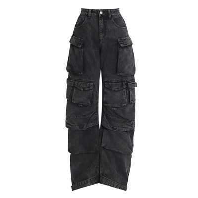 Cotton Denim Hiphop Grande Enrolado Saco Solto Calças De Calça De Homem Para Estilo Sustentável