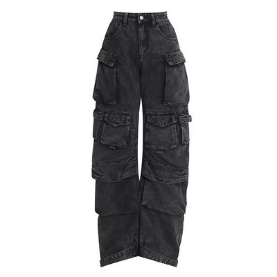 Cotton Denim Hiphop Grande Enrolado Saco Solto Calças De Calça De Homem Para Estilo Sustentável