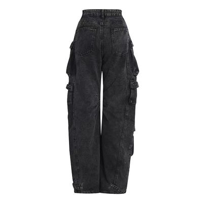 Cotton Denim Hiphop Grande Enrolado Saco Solto Calças De Calça De Homem Para Estilo Sustentável