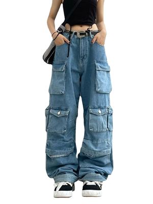 Cotton Denim Hiphop Grande Enrolado Saco Solto Calças De Calça De Homem Para Estilo Sustentável