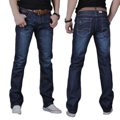 Zipper Fly XMAMLON Stretch Calças regulares Fit Moda Homens Denim Slim Mid Waist Jeans