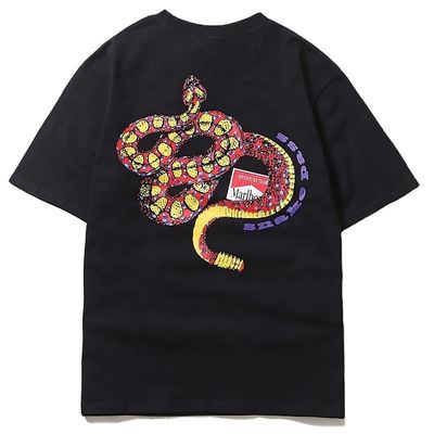 Popularidade juvenil T-shirt de skate sem colarinho para 18-24 anos
