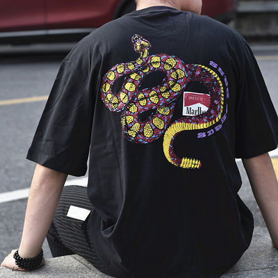 Popularidade juvenil T-shirt de skate sem colarinho para 18-24 anos