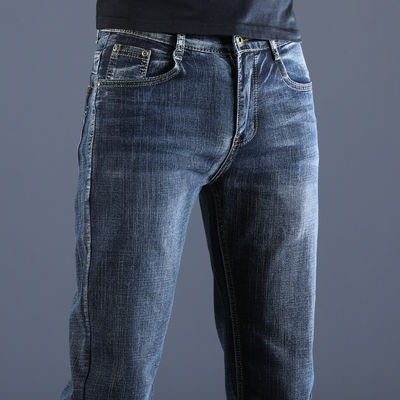 XMAMLON RTS Calças masculinas Calças jeans regulares com lavagem artesanal e tecnologia à prova de vento