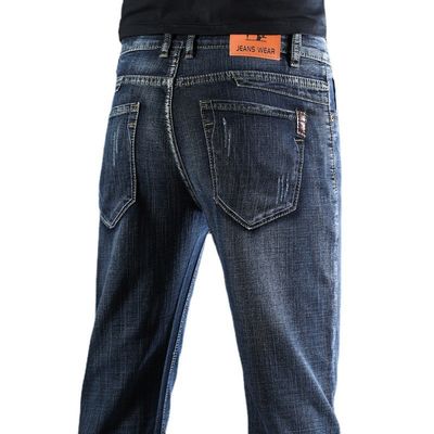 XMAMLON RTS Calças masculinas Calças jeans regulares com lavagem artesanal e tecnologia à prova de vento