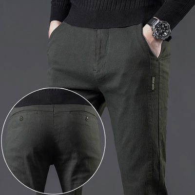 Nenhum Métodos de impressão Calças casual masculinas Calças elásticas de algodão