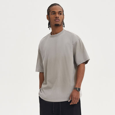 100% algodão Unisex T-shirt de grande porte de base T-shirts masculinos descontraídos e soltos T-shirts sólidos