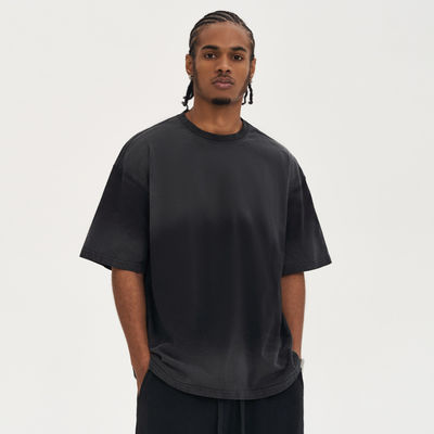 100% algodão Unisex T-shirt de grande porte de base T-shirts masculinos descontraídos e soltos T-shirts sólidos