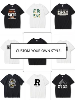 T-shirts de algodão personalizados OEM ODM Detecção de agulha anti-encolhimento Plus tamanhos