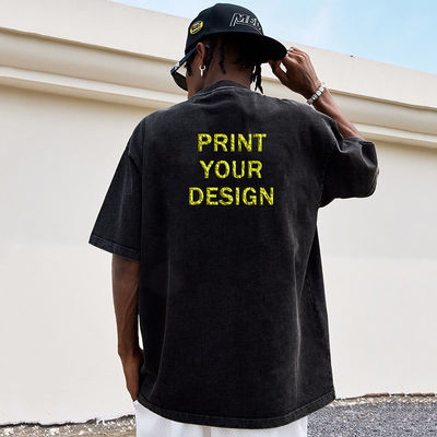 T-shirts gráficos 100% algodão de pescoço redondo T-shirts de tamanho maior para homens impressão