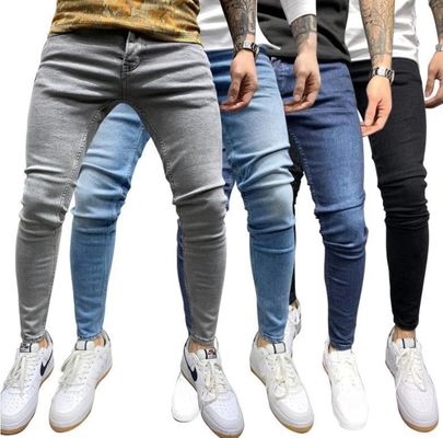 Calças de ganga personalizadas para homens com bolsos decorativos Sem métodos de impressão