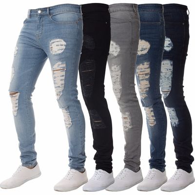 Calças de ganga personalizadas para homens com bolsos decorativos Sem métodos de impressão