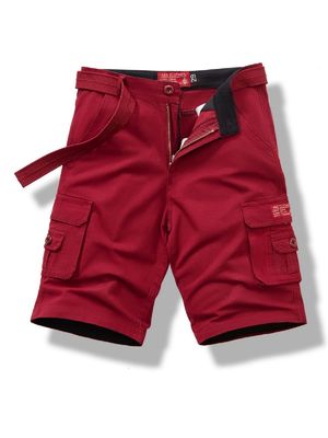 Calções de carga para homens Material de algodão grosso com conveniência de bolsos múltiplos