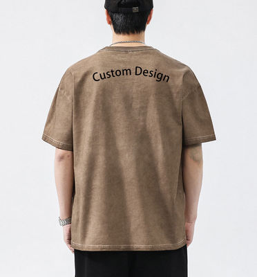 XMAMLON RTS OEM Vintage 250G Streetwear de grande porte camiseta pesada para homens