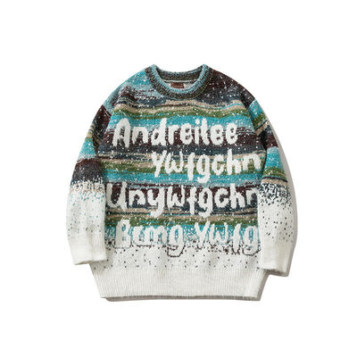 Pullover de manga comprida de algodão de algodão de algodão de algodão