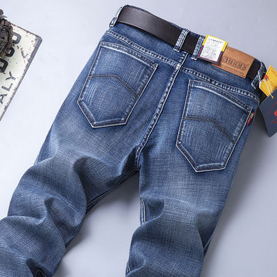 80% de algodão Calças de pernas retas Calças jeans de denim para homens e mulheres Calças de pernas retas