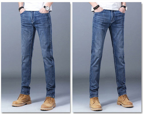 80% de algodão Calças de pernas retas Calças jeans de denim para homens e mulheres Calças de pernas retas