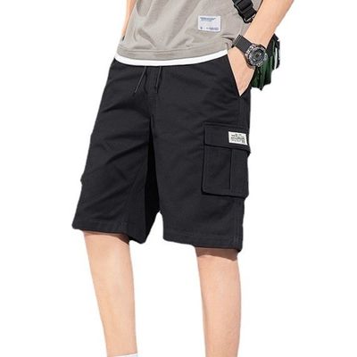 Shorts masculinos casual com bolsos grandes e tecido respirável