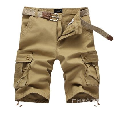 Shorts masculinos casual com bolsos grandes e tecido respirável