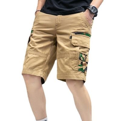 Shorts masculinos casual com bolsos grandes e tecido respirável
