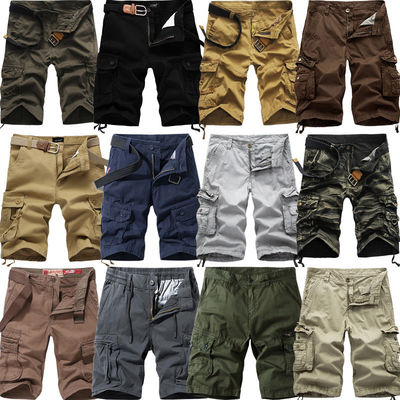 Shorts masculinos casual com bolsos grandes e tecido respirável