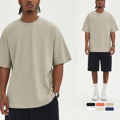 220G T-shirt masculino de algodão 100% grande para roupas de rua vintage