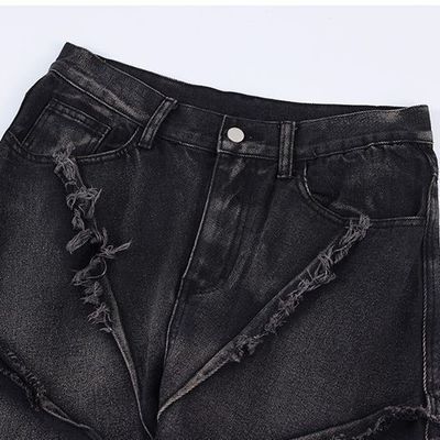 Bagis jeans de denim masculino em XMAMLON RTS com Zip Placket Fly abertura e Danos azul