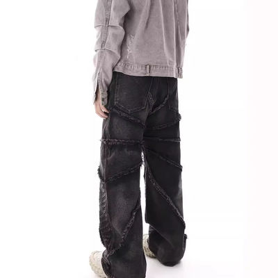 Bagis jeans de denim masculino em XMAMLON RTS com Zip Placket Fly abertura e Danos azul