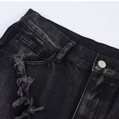Bagis jeans de denim masculino em XMAMLON RTS com Zip Placket Fly abertura e Danos azul