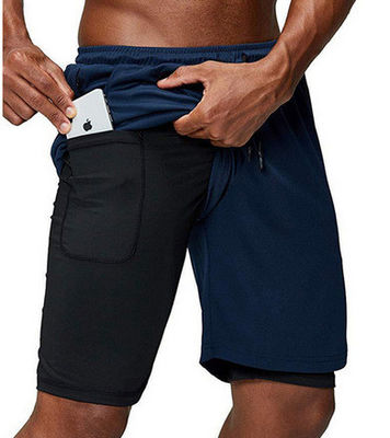 Calças curtas de cintura elásticas para homens para secagem rápida e impressão personalizada