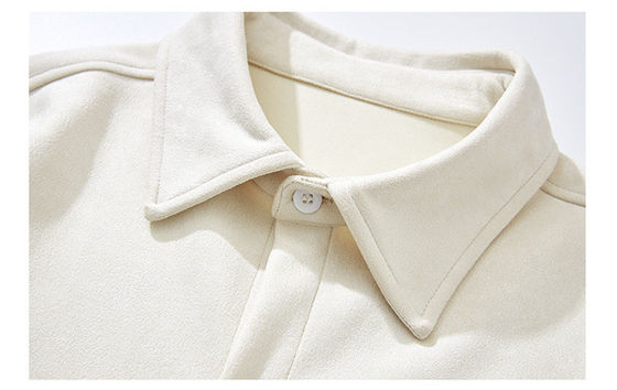 Camisa de Manga Longa de cor sólida com bolsos e estilo flexível