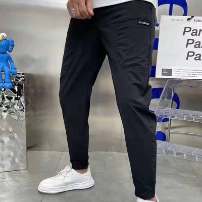 Calça de carga masculina com botões personalizados