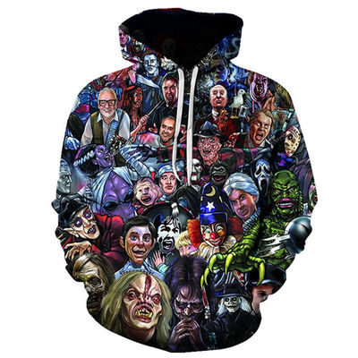 2023 Outono/Inverno Homem Hoodie com Capuz com Impressão 3D de Halloween em mistura de poliéster / algodão