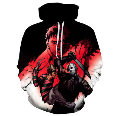 2023 Outono/Inverno Homem Hoodie com Capuz com Impressão 3D de Halloween em mistura de poliéster / algodão