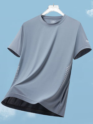 Estilo desportivo Logotipo personalizado T-shirts brancos de poliéster espandêx de grande porte para homens