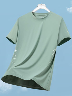 Estilo desportivo Logotipo personalizado T-shirts brancos de poliéster espandêx de grande porte para homens