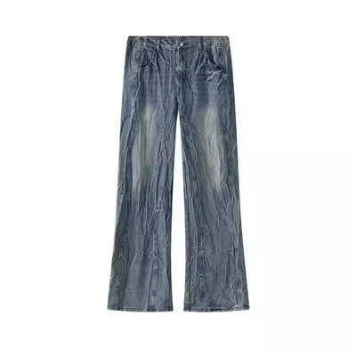 Calça cortada Flare Suor solto Calças jeans masculinas Calças para homens