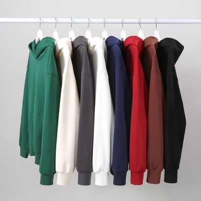 Hoodies de Inverno Homens Hoodie espesso Fleece apertado Fleece Drop Shoulder Hoodie de algodão XS-4XL 480g