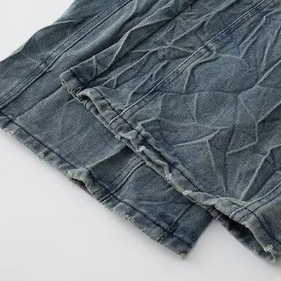 Calça cortada Flare Suor solto Calças jeans masculinas Calças para homens