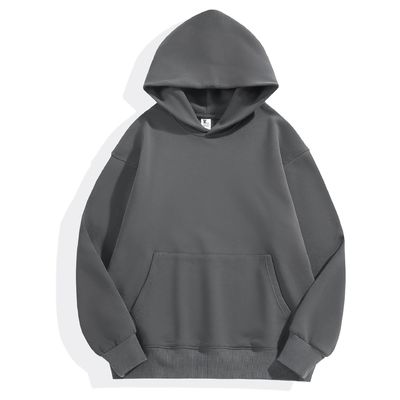 Hoodies de Inverno Homens Hoodie espesso Fleece apertado Fleece Drop Shoulder Hoodie de algodão XS-4XL 480g