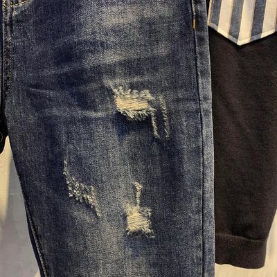 Meia cintura XMAMLON Hip Hop masculino Streetwear Skinny Damages rasgado jeans calças calças