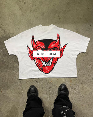 T-shirts de grande porte para homens e mulheres com impressão gráfica RTS personalizada em algodão 100%