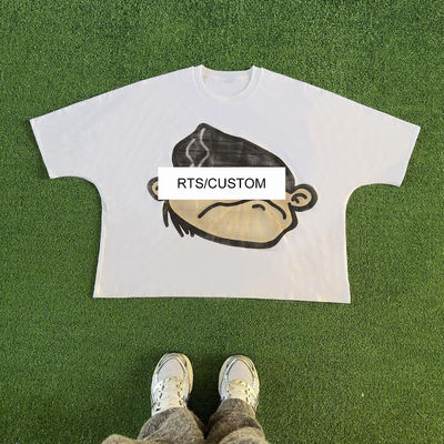 T-shirts de grande porte para homens e mulheres com impressão gráfica RTS personalizada em algodão 100%