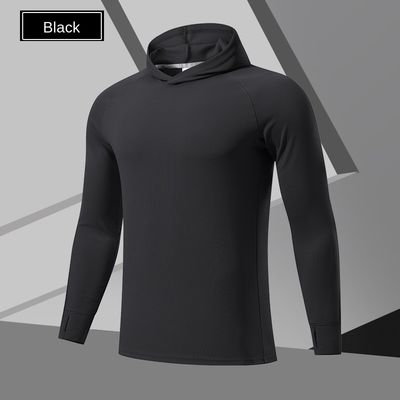 100% poliéster Impressão digital Impressão preta Hoodie Homens cortado Hoodie Sweatsuits
