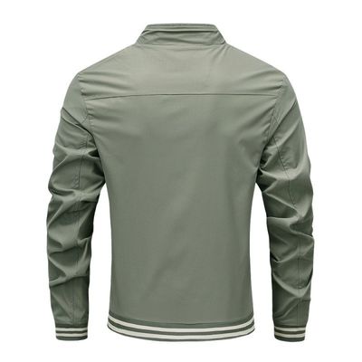 Spring Men's Bomber Hoodie com fecho de suporte e sem decoração em poliéster / algodão